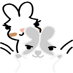 [LINEスタンプ] Rabbit Der ＆ Apple say auspicious words