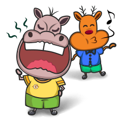 [LINEスタンプ] Gipopo and Deroro, hippo and deer friend
