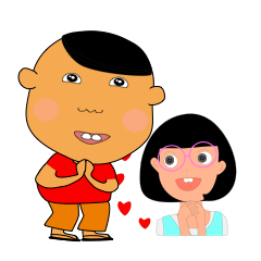 [LINEスタンプ] Thai girl Khmer boy