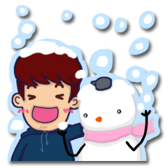 [LINEスタンプ] Gyu-gyu Jjing and Snowman