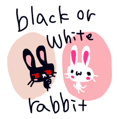 [LINEスタンプ] 毒舌黒ウサギ長舌白ウサギ
