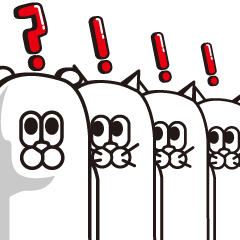 [LINEスタンプ] 動く！オモ白い猫！(アメリカン)