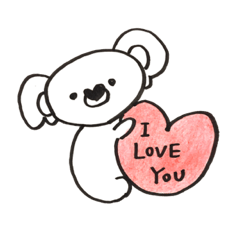 [LINEスタンプ] 英語のハート鼻コアラさん
