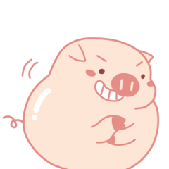 [LINEスタンプ] Adorable Chubby Pink Pigs and Friendsの画像（メイン）