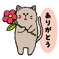 [LINEスタンプ] 手描き風のグレーのねこちゃん 