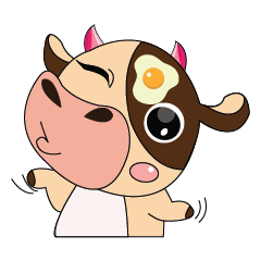 [LINEスタンプ] Lovely Greedily-Dairy Cow