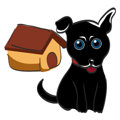 [LINEスタンプ] The little black dog in the hometown