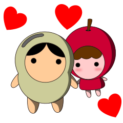[LINEスタンプ] Apple ＆ magical Bean