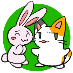 [LINEスタンプ] 毒舌ネコと臆病うさぎ