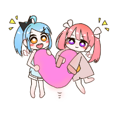 [LINEスタンプ] ポニテ©とツインテ©のかまちょスタンプ