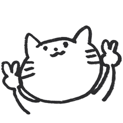 [LINEスタンプ] あごが大きいねこ 