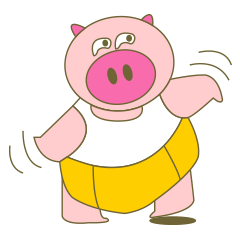 [LINEスタンプ] cute pig exercise