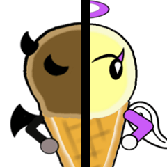 [LINEスタンプ] pretty ice cream (devil＆angel)