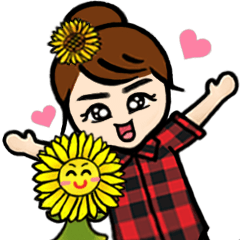 [LINEスタンプ] The Little Girl ＆ Sunflower