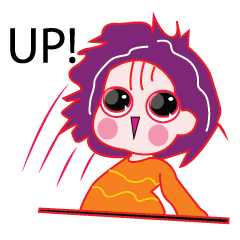 [LINEスタンプ] Cute Purple Hair