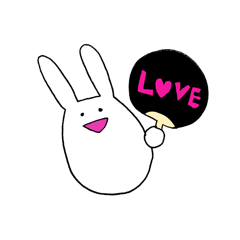 [LINEスタンプ] ひっそりとファンをしているうさぎ
