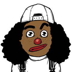 [LINEスタンプ] Afro Girl's time