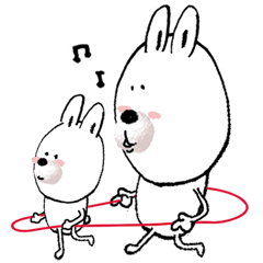 [LINEスタンプ] 顔デカうさぎ、うさっす