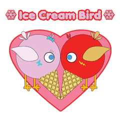 [LINEスタンプ] Ice Cream Bird Valentine's Day