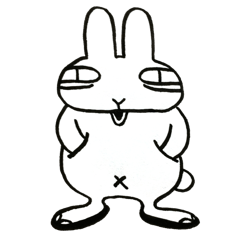[LINEスタンプ] 無関心うさぎ