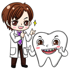 [LINEスタンプ] Happy male dentist and smart tooth