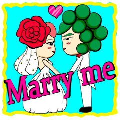 [LINEスタンプ] OH！Cauliflower Man ＆ Rose Woman(MY LOVE)