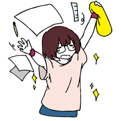 [LINEスタンプ] 女子、兼作家ちゃん