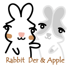 [LINEスタンプ] Rabbit Der ＆ Apple