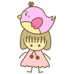 [LINEスタンプ] She loves animals