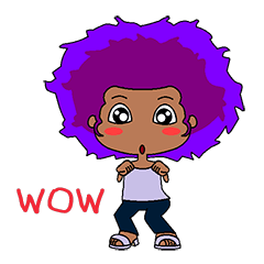 [LINEスタンプ] Afro girl animationの画像（メイン）
