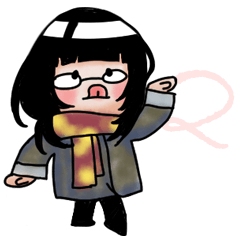 [LINEスタンプ] The lazy girl tries to be civilized